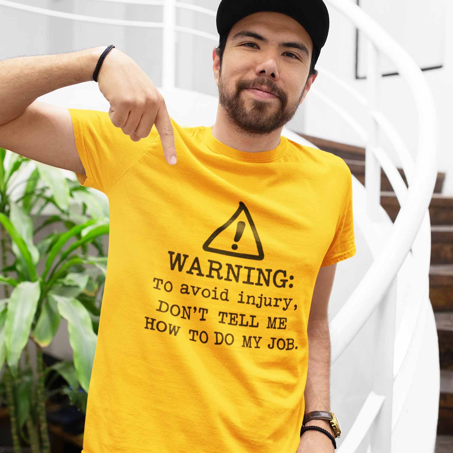 graphic warning t-shirt printed graphic stylish buy online united states usa the banyan tee tbt men women girls boys unisex mustard yellow 
