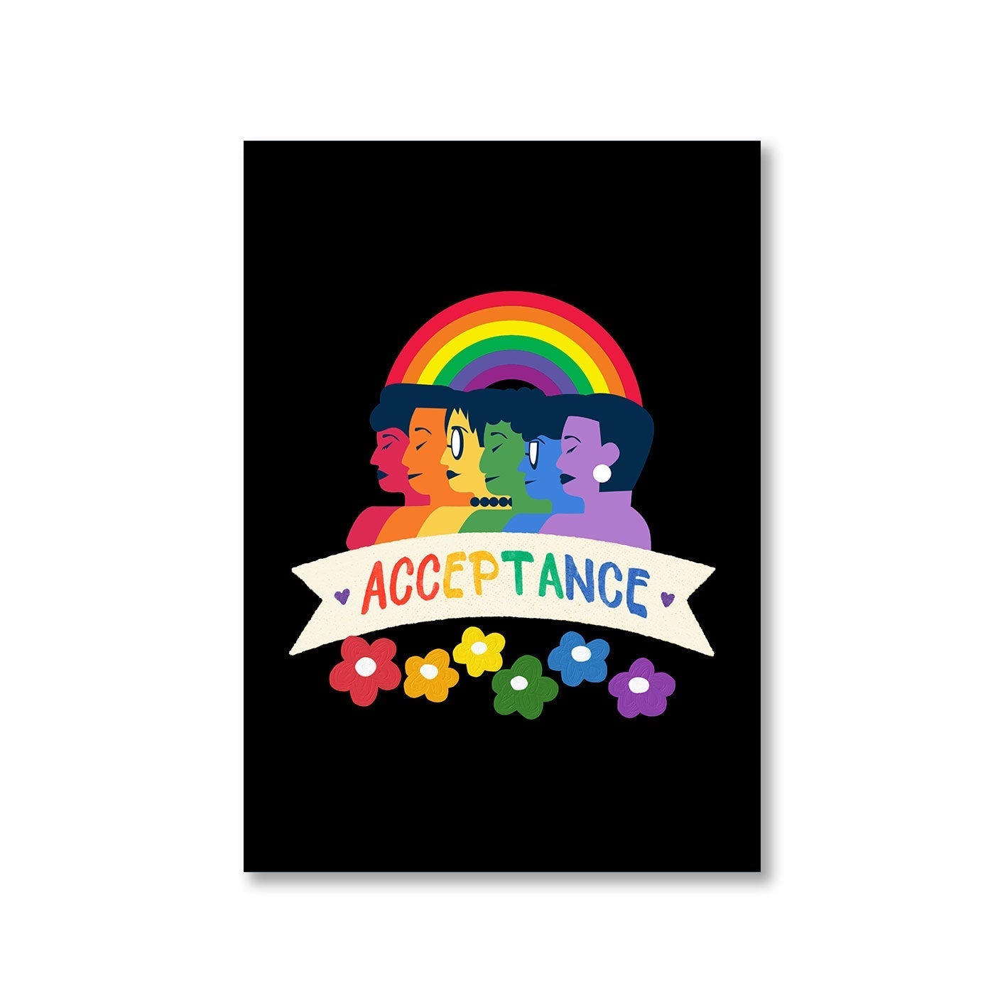 pride acceptance poster wall art buy online united states u s the banyan tee tbt a4 - lgbtqia+