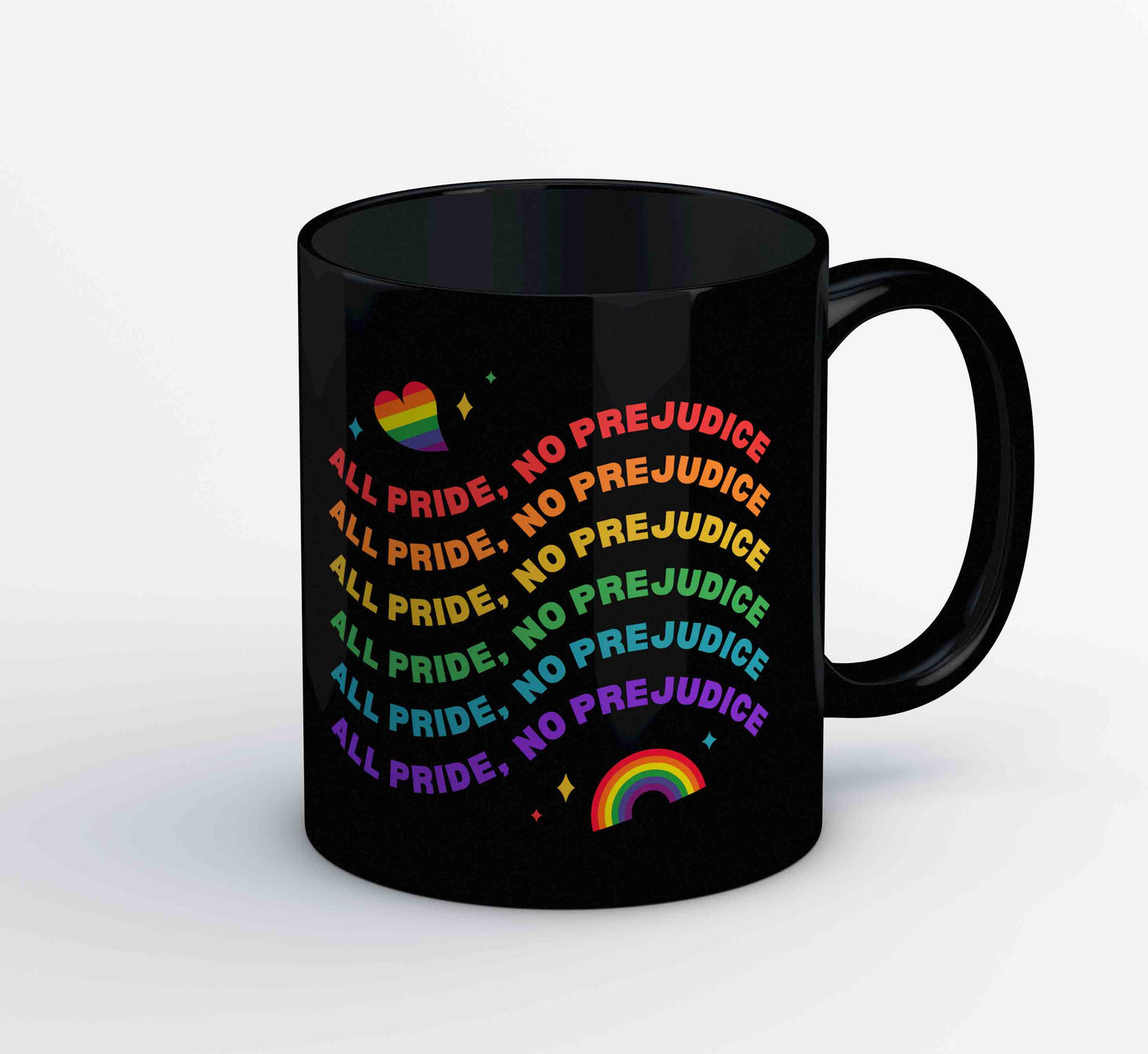 pride all pride no prejudice mug coffee ceramic printed graphic stylish buy online united states u s the banyan tee tbt men women girls boys unisex - lgbtqia+