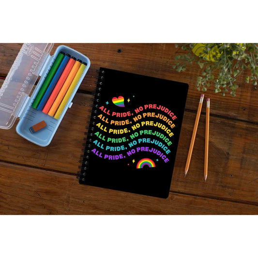 pride all pride no prejudice notebook notepad diary buy online united states u s the banyan tee tbt unruled - lgbtqia+