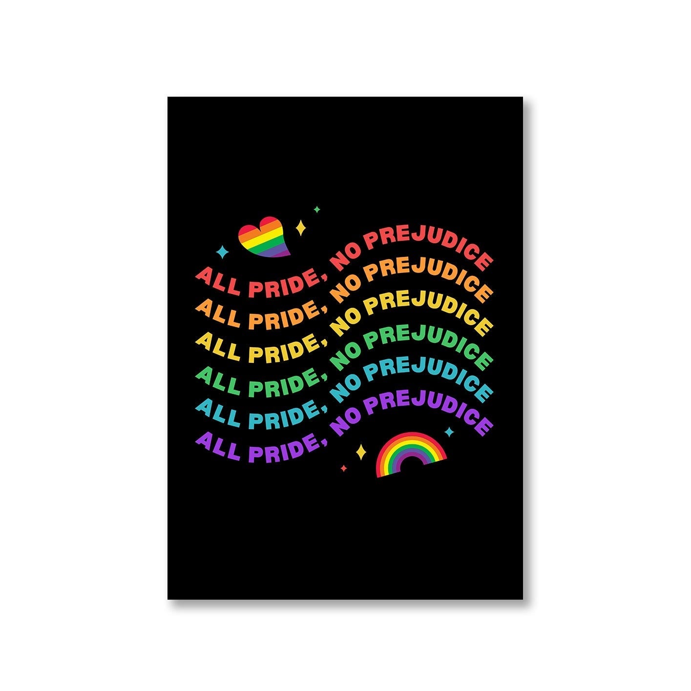 pride all pride no prejudice poster wall art buy online united states u s the banyan tee tbt a4 - lgbtqia+