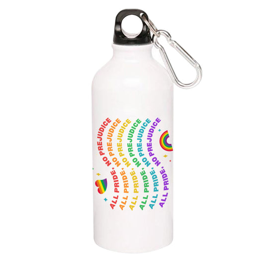 pride all pride no prejudice sipper steel water bottle flask gym shaker printed graphic stylish buy online india the banyan tee tbt men women girls boys unisex  - lgbtqia+