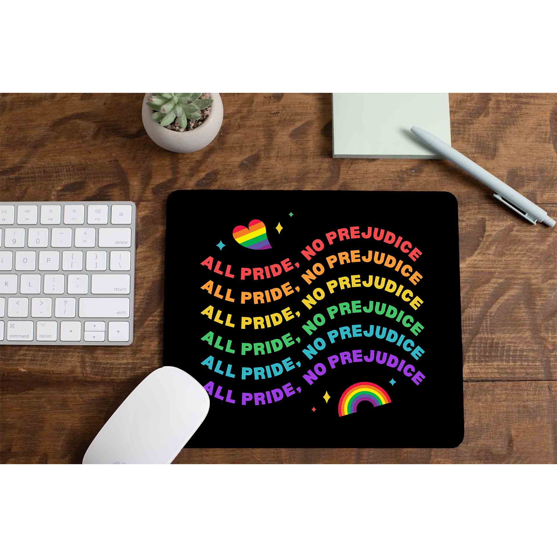 pride all pride no prejudice mousepad logitech large anime printed graphic stylish buy online united states u s the banyan tee tbt men women girls boys unisex - lgbtqia+