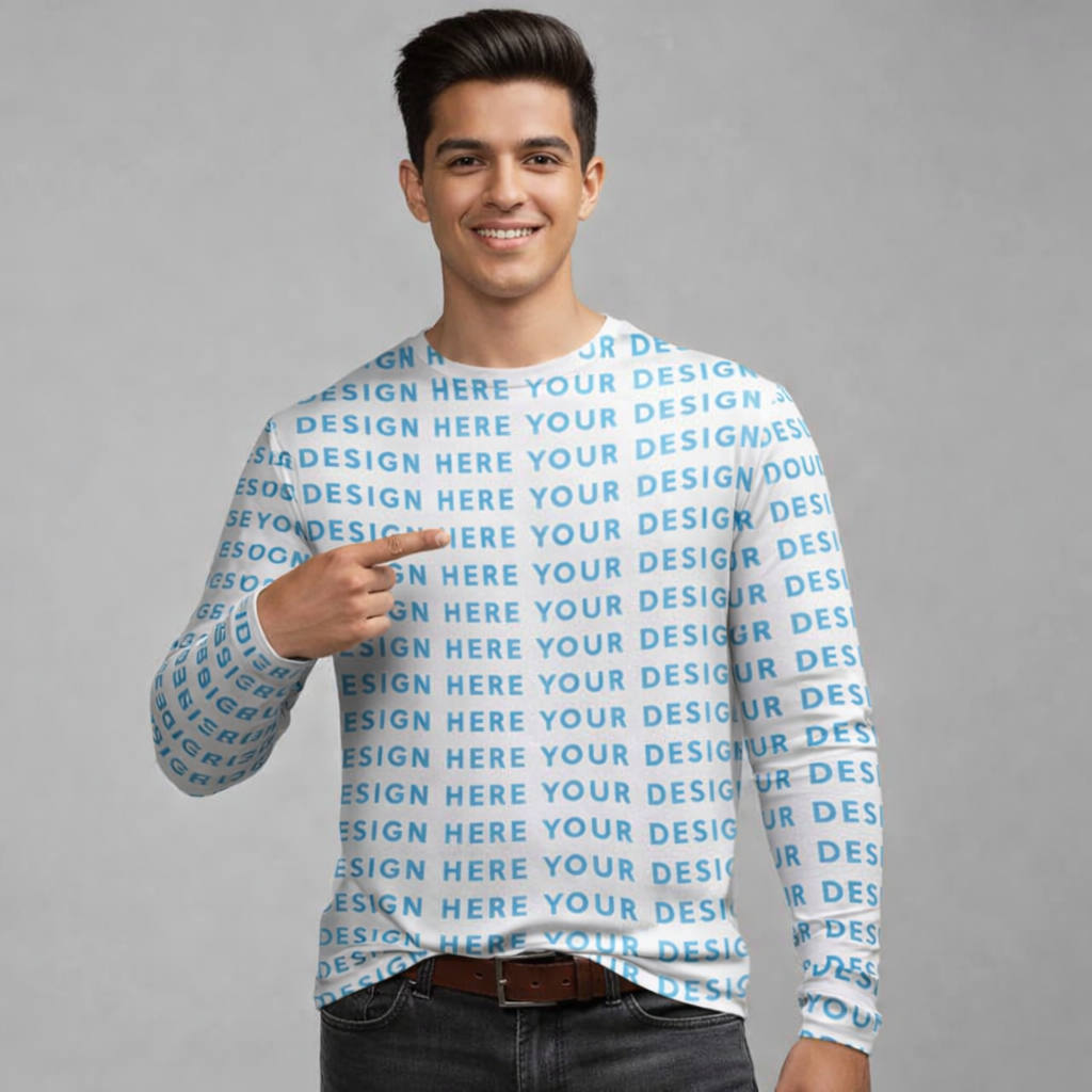 Custom Full Sleeves T shirt - All Over Printed