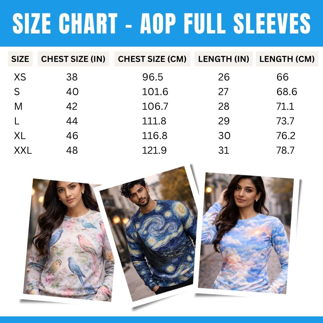 Custom Full Sleeves T shirt - All Over Printed