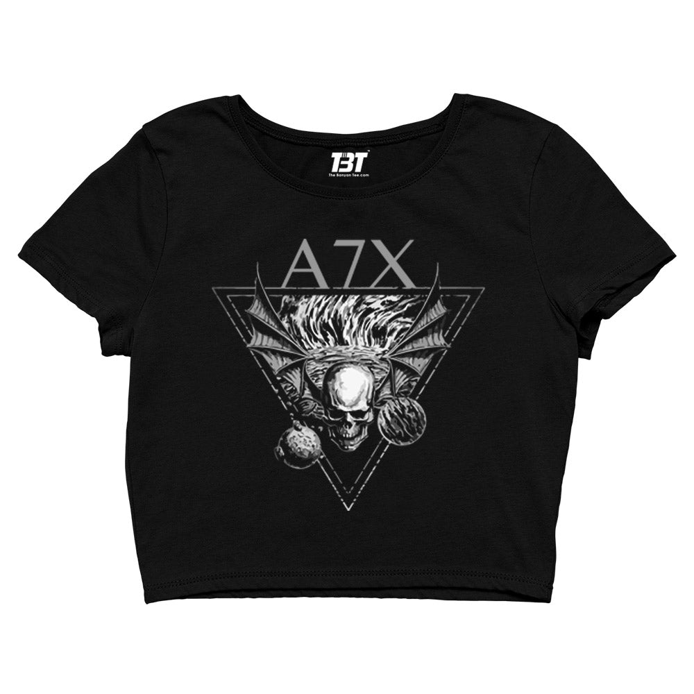 avenged sevenfold a7x crop top music band buy online united states of america usa the banyan tee tbt men women girls boys unisex black