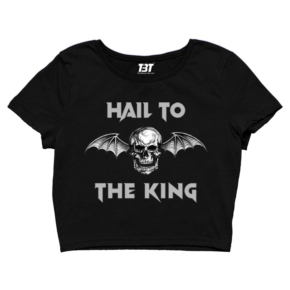 avenged sevenfold hail to the king crop top music band buy online united states of america usa the banyan tee tbt men women girls boys unisex black