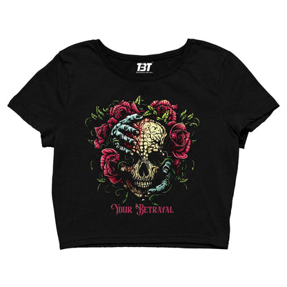 bullet for my valentine your betrayal crop top music band buy online united states of america usa the banyan tee tbt men women girls boys unisex black