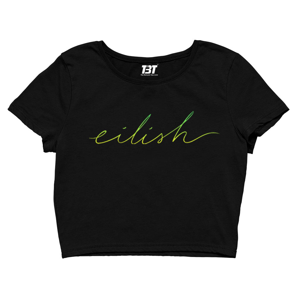 billie eilish eilish crop top music band buy online united states of america usa the banyan tee tbt men women girls boys unisex black