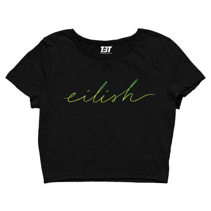 billie eilish eilish crop top music band buy online united states of america usa the banyan tee tbt men women girls boys unisex black