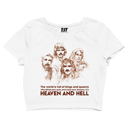 black sabbath it's heaven and hell crop top music band buy online united states of america usa the banyan tee tbt men women girls boys unisex white