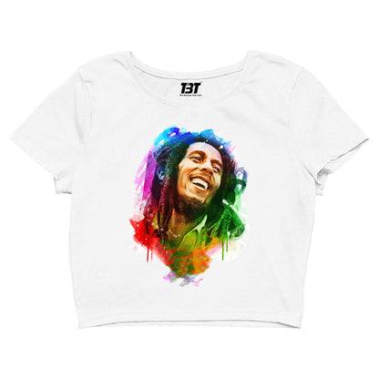 bob marley the pioneer of reggae crop top music band buy online united states of america usa the banyan tee tbt men women girls boys unisex white