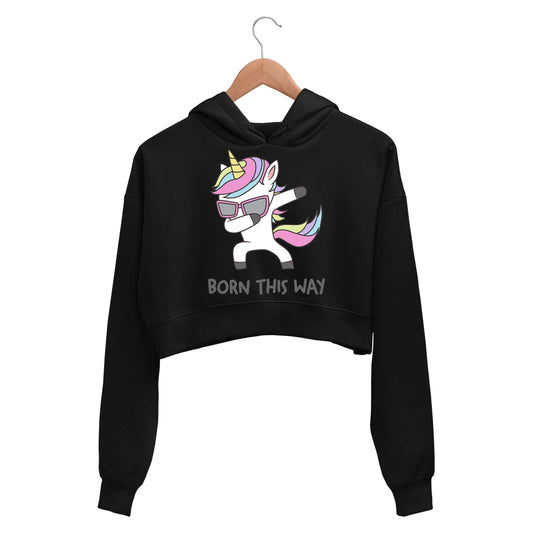 pride born this way crop hoodie hooded sweatshirt upper winterwear printed graphic stylish buy online india the banyan tee tbt men women girls boys unisex black - lgbtqia+