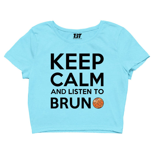 bruno mars keep calm crop top music band buy online united states of america usa the banyan tee tbt men women girls boys unisex Sky Blue