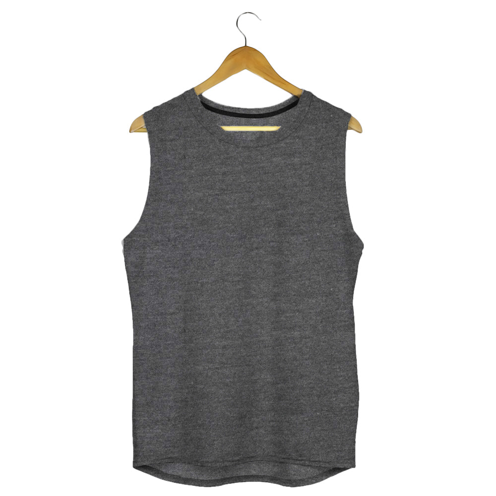 sleeveless t shirt gym vest charcoal melange by the banyan tee united states of america usa gym tshirts by tbt basics