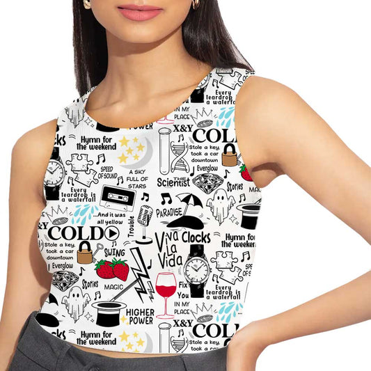 coldplay  all over printed crop top tv & movies buy online united states of america us the banyan tee tbt men women girls boys unisex xs