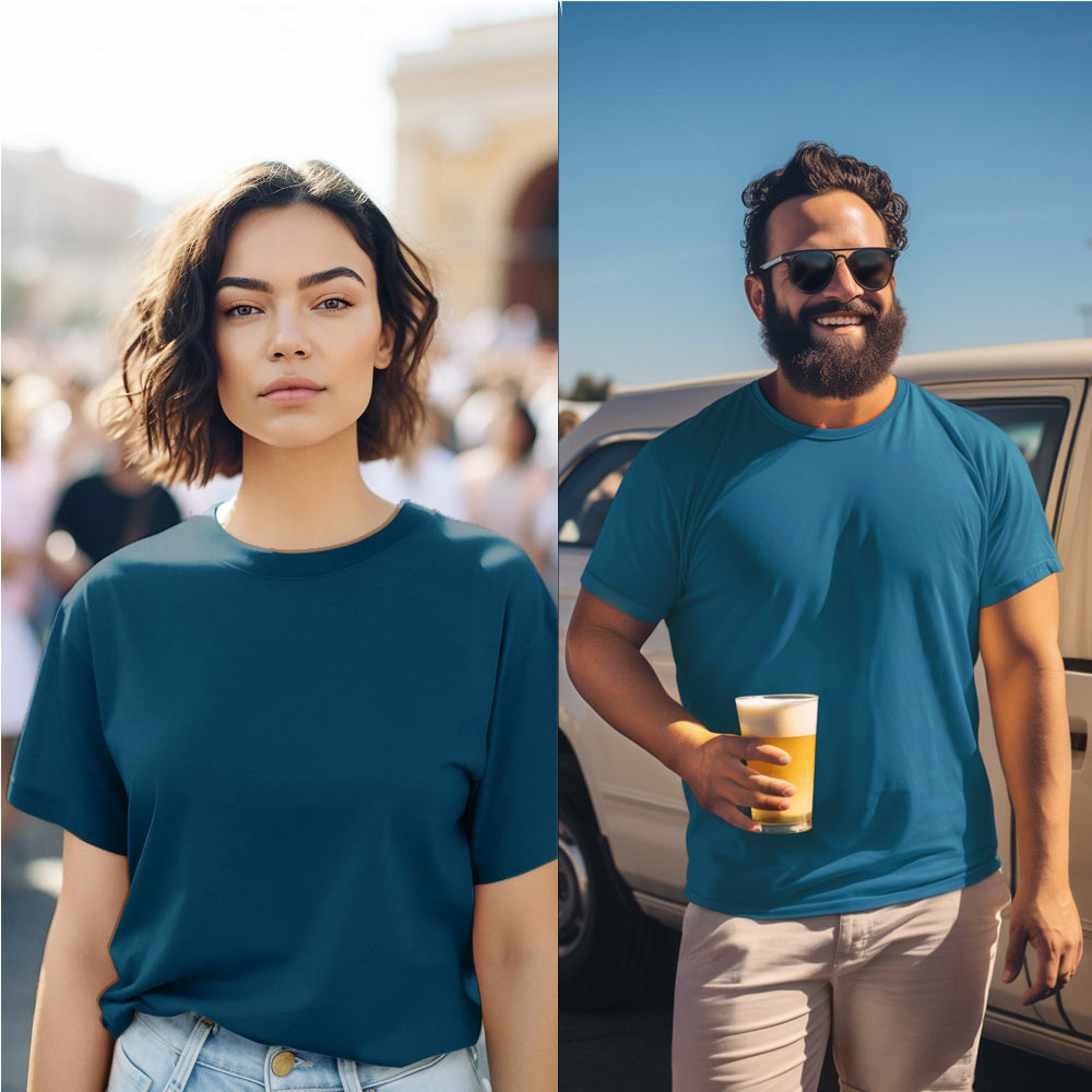 Coral Blue T shirt - Premium Cotton | Everyday Essential