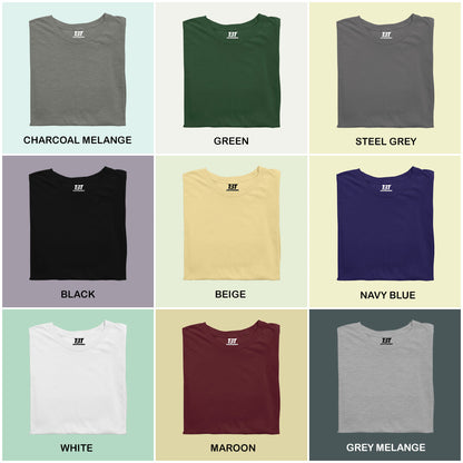 Cosmo Politan Collection Combo Pack Of 9 Multicolor combo Premium cotton T-shirt unisex tees half sleeve crew neck regular fit T-shirt colors available Charcoal Melange Green Steel Grey Black Beige Navy Blue White Maroon Grey Melange