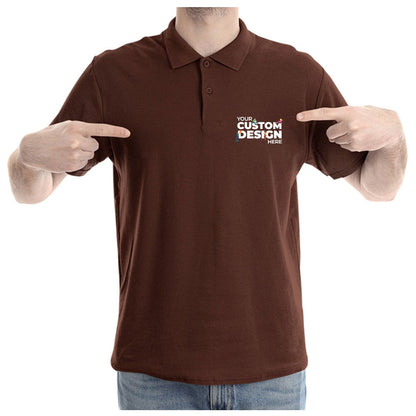 Coffee Brown Custom Customizable Your Image Logo Polo Collar T-shirt Online united states of america usa Cotton Premium