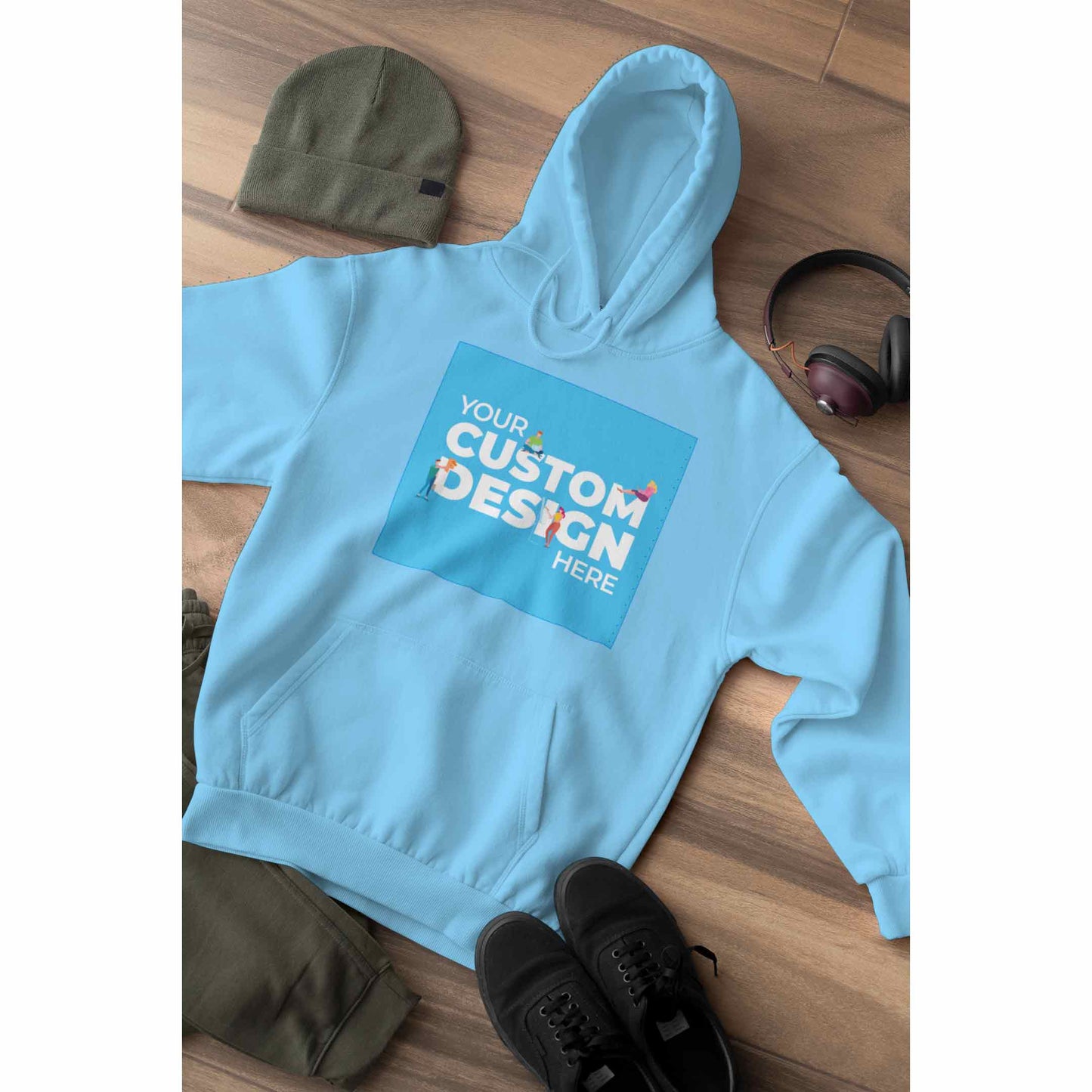 customized personalized gifts products hoodie hooded sweatshirt customizable custom baby blue