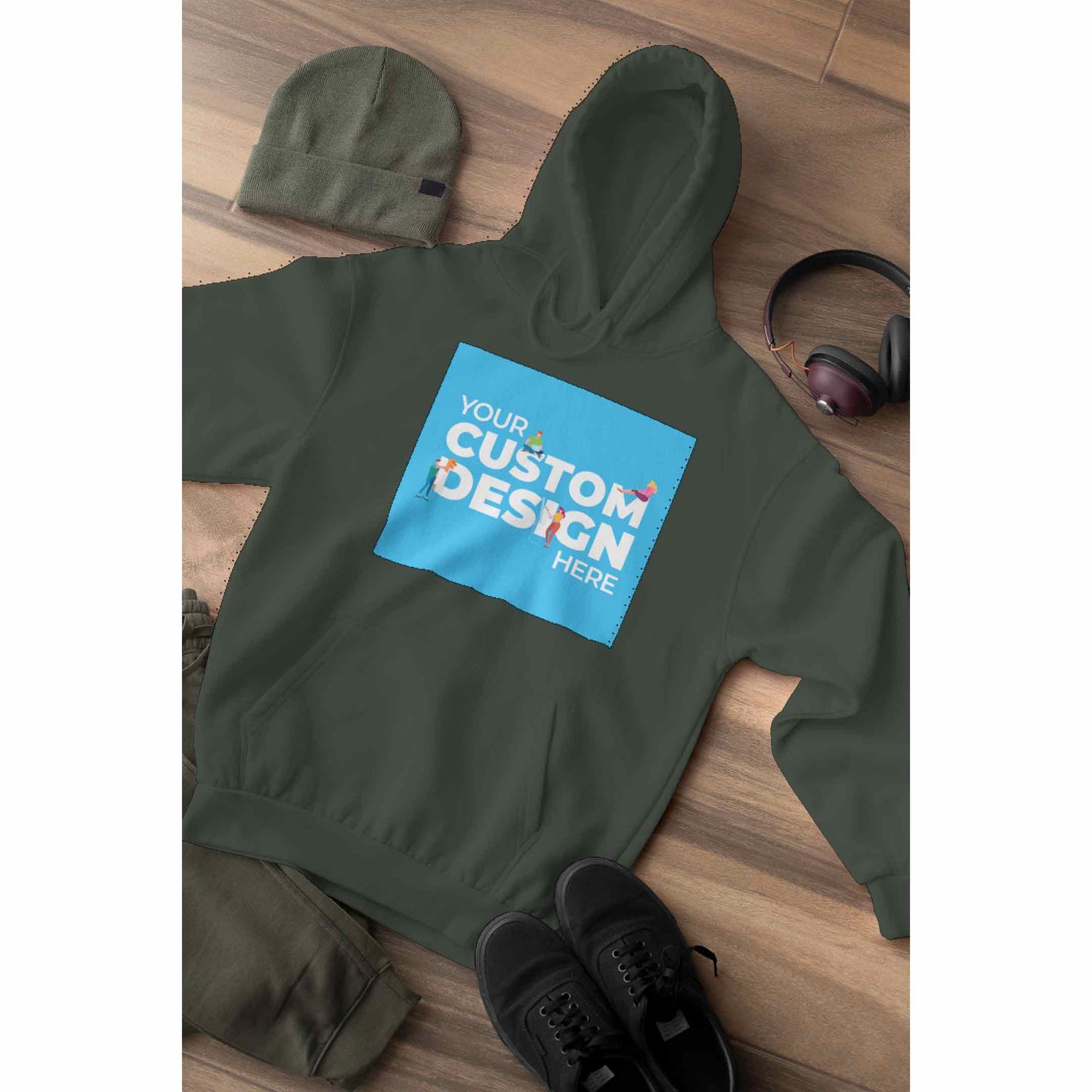 customized personalized gifts products hoodie hooded sweatshirt customizable custom olive green