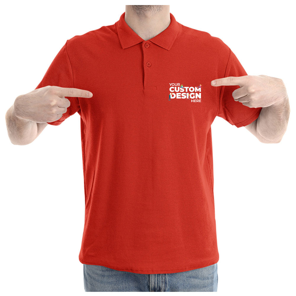 Red Custom Customizable Your Image Logo Polo Collar T-shirt Online united states of america usa Cotton Premium