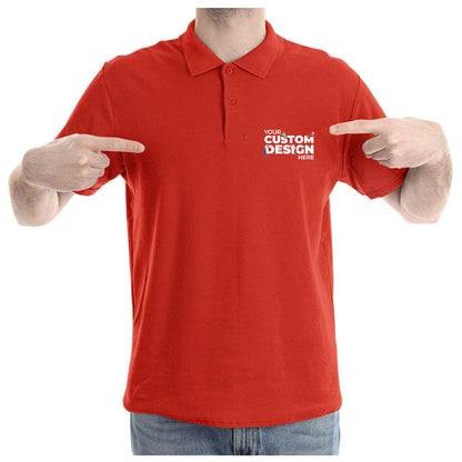 Red Custom Customizable Your Image Logo Polo Collar T-shirt Online united states of america usa Cotton Premium