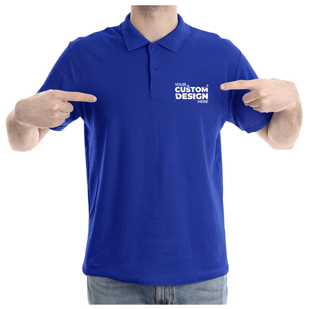 royal blue Custom Customizable Your Image Logo Polo Collar T-shirt Online united states of america usa Cotton Premium