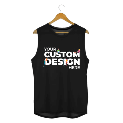 custom customized sleeveless t shirt by the banyan tee your design here black