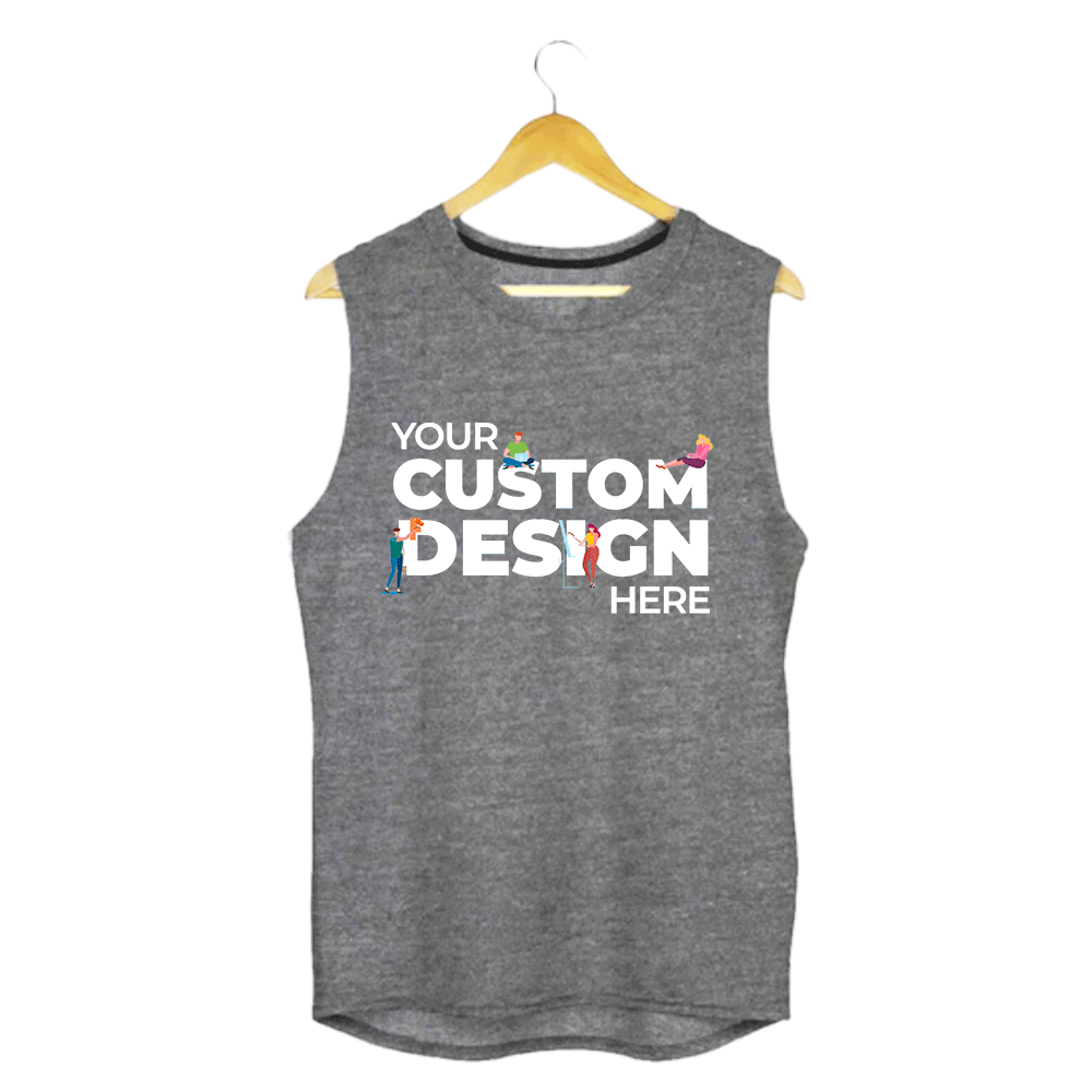 custom customized sleeveless t shirt by the banyan tee your design here charcoal