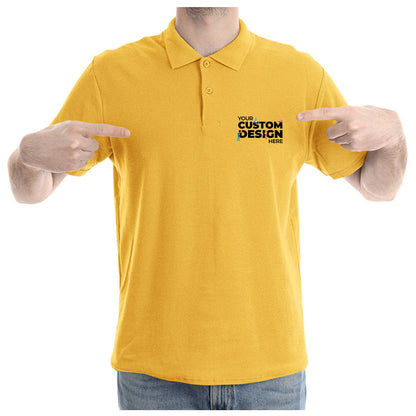 Mustard Yellow Custom Customizable Your Image Logo Polo Collar T-shirt Online united states of america usa Cotton Premium