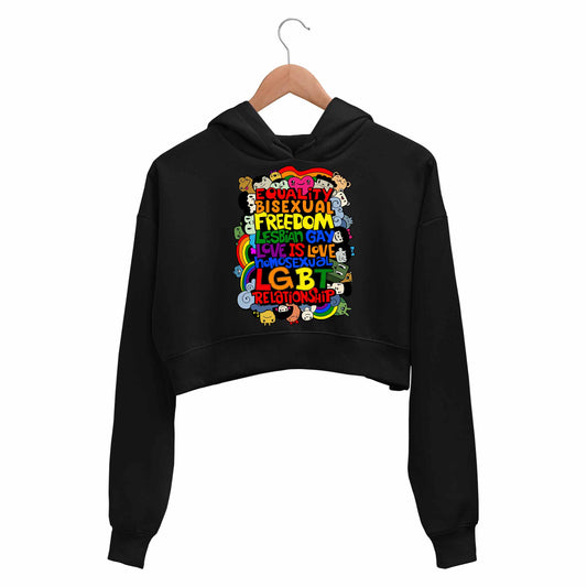 pride doodle crop hoodie hooded sweatshirt upper winterwear printed graphic stylish buy online india the banyan tee tbt men women girls boys unisex black - lgbtqia+
