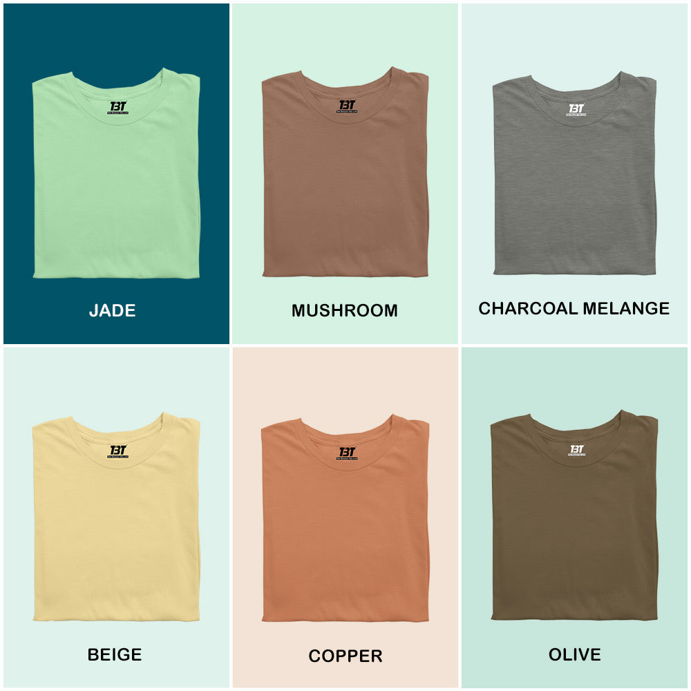 Earthy Essembles Combo Pack Of 6 pack of 6 Multicolor combo Premium cotton T-shirt unisex tees half sleeve crew neck regular fit T-shirt colors available jade mushroom charcoal melange beige copper olive
