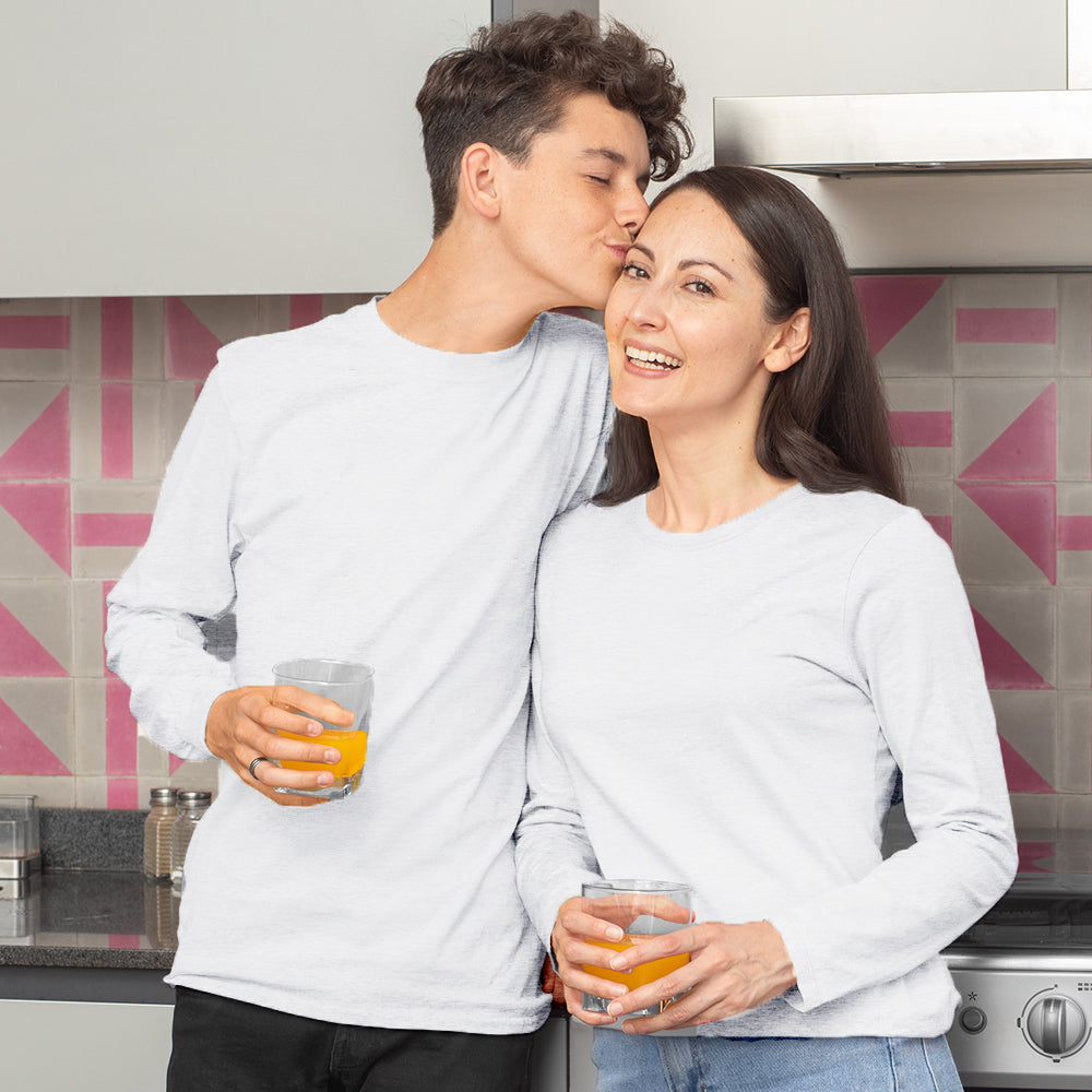 Ecru Melange Full Sleeves T shirt