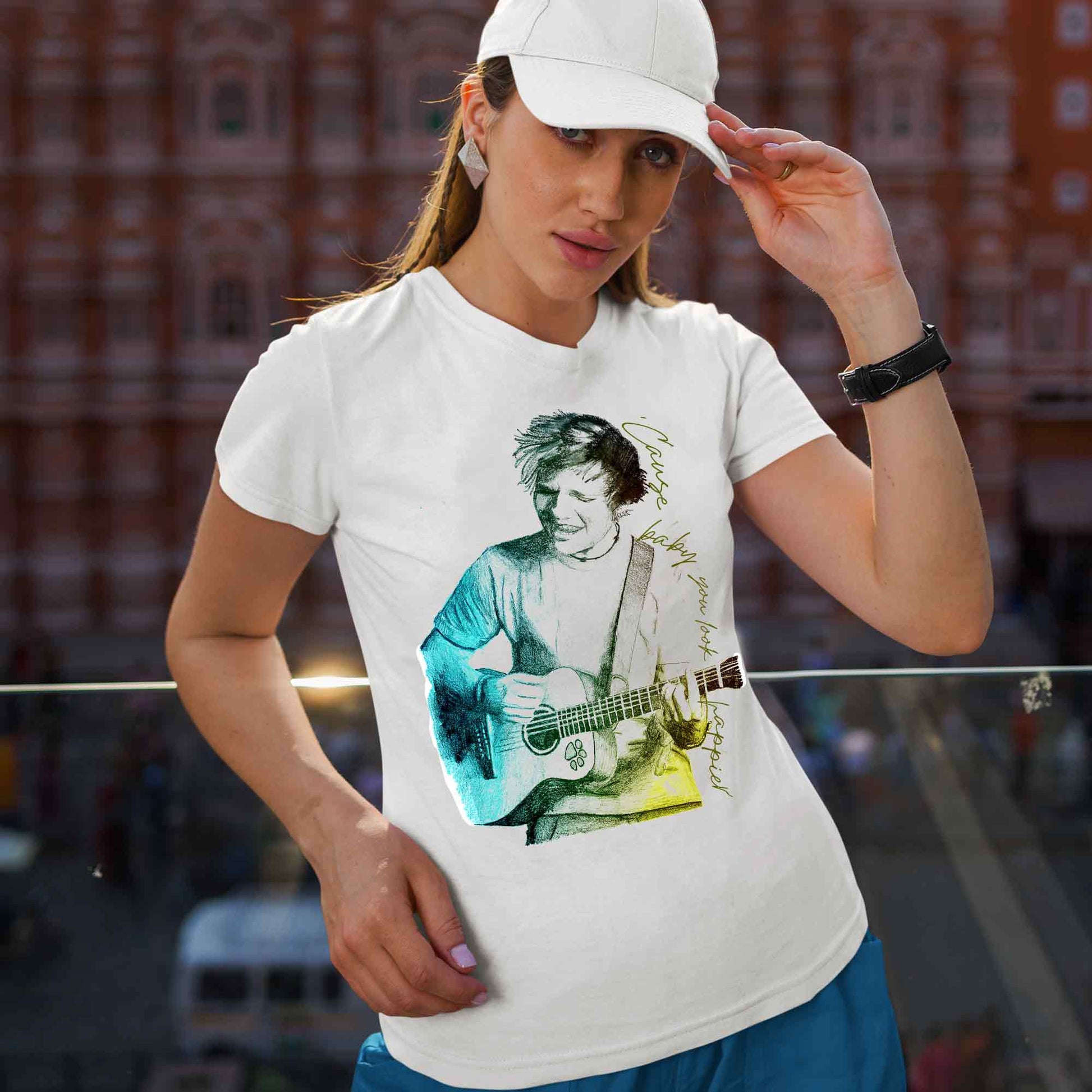 ed sheeran happier t-shirt music band buy online united states of america usa the banyan tee tbt men women girls boys unisex Sky Blue