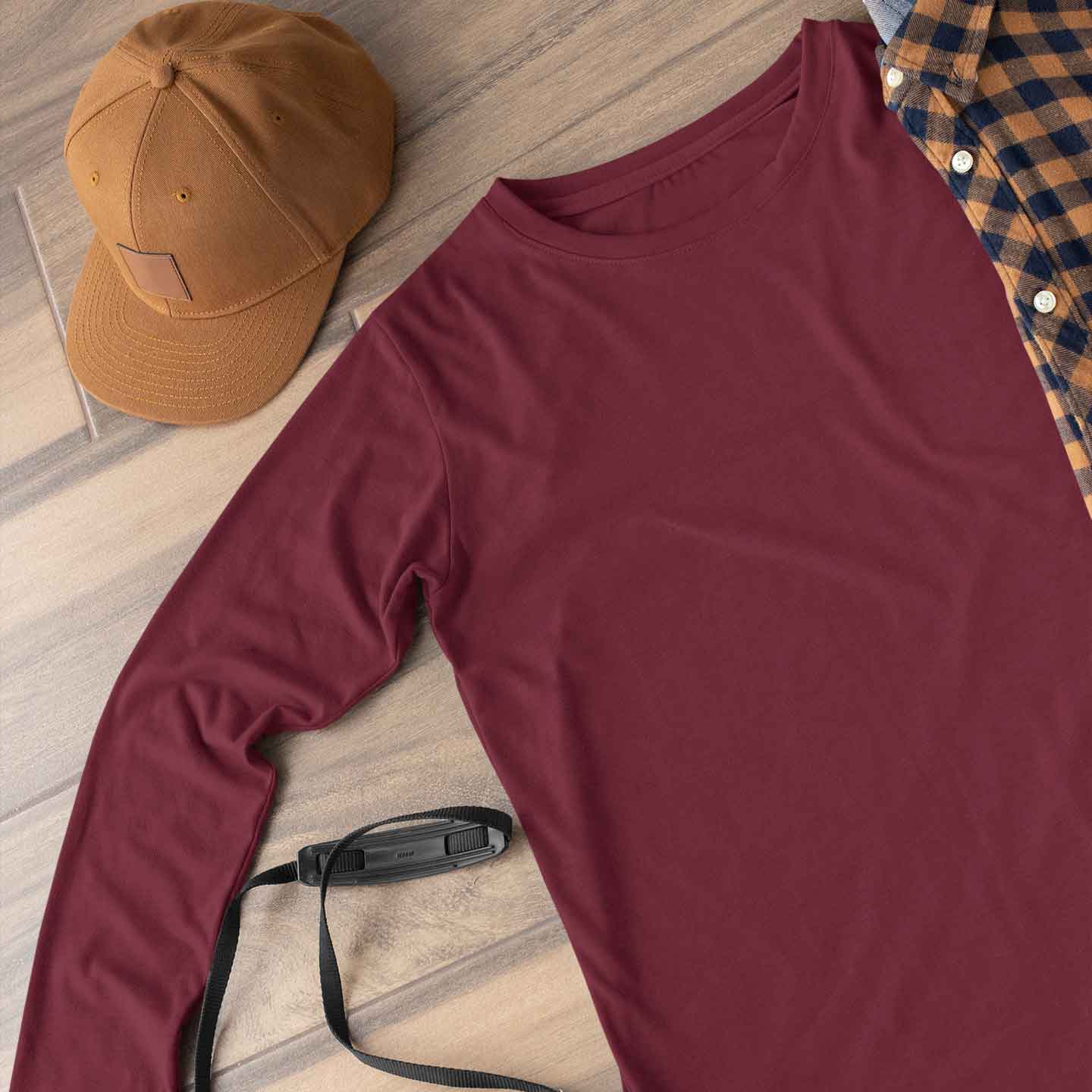 Maroon Full Sleeves T shirt