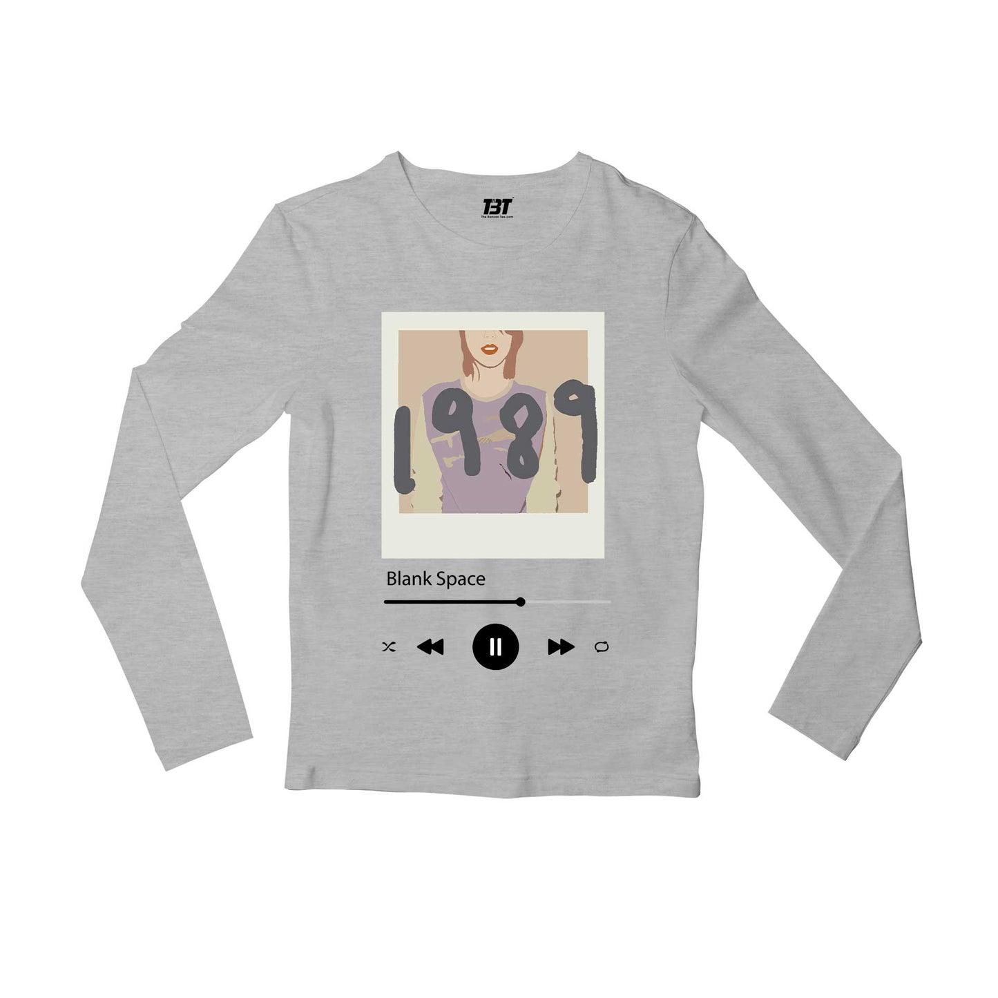 taylor swift blank space full sleeves long sleeves music band buy online india the banyan tee tbt men women girls boys unisex gray