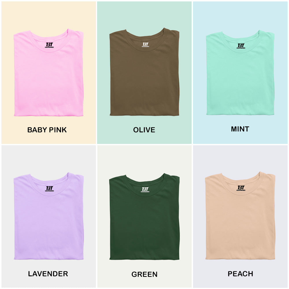 Garden Party Combo Pack Of 6 Multicolor combo Premium cotton T-shirt unisex tees half sleeve crew neck regular fit T-shirt colors available Baby Pink Olive Mint Lavender Green Peach