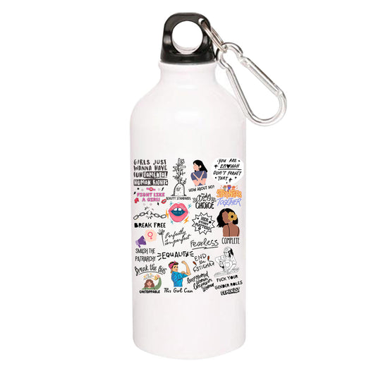 printed feminism doodle sipper steel water bottle flask gym shaker printed graphic stylish buy online india the banyan tee tbt men women girls boys unisex