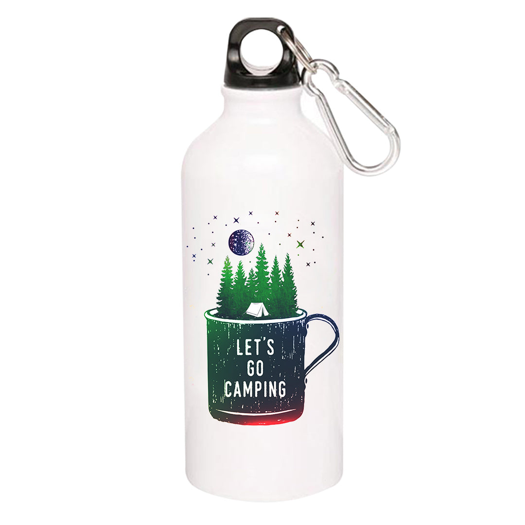 printed let's go camping sipper steel water bottle flask gym shaker printed graphic stylish buy online india the banyan tee tbt men women girls boys unisex