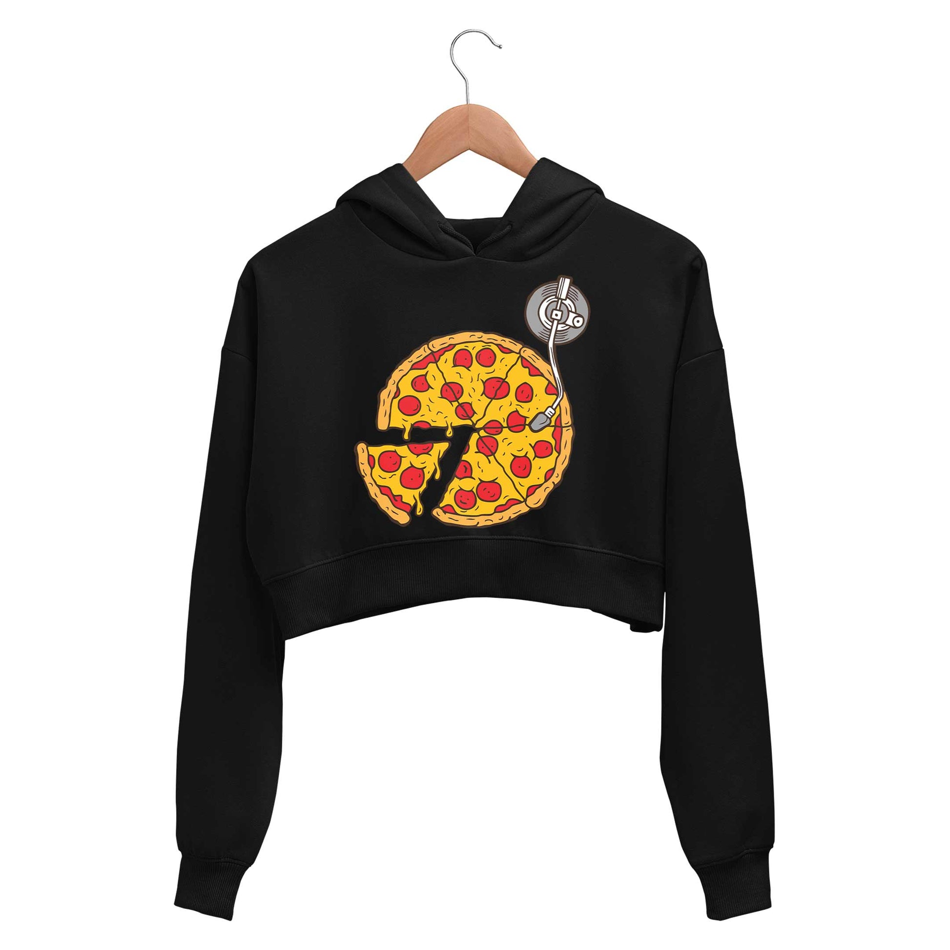 printed musical slice crop hoodie hooded sweatshirt upper winterwear printed graphic stylish buy online india the banyan tee tbt men women girls boys unisex black