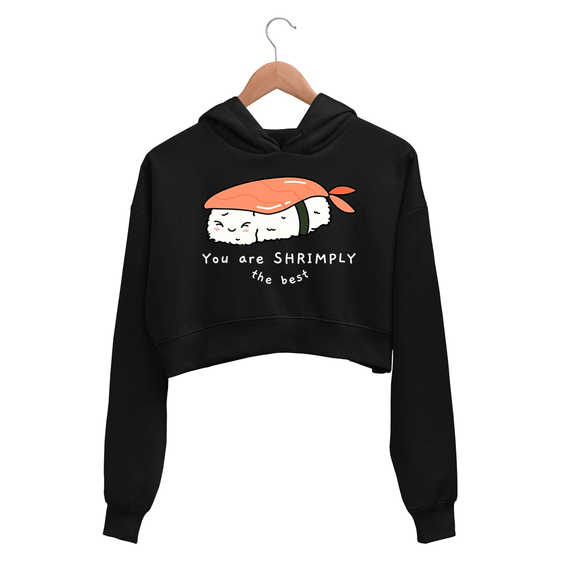 printed shrimply the best crop hoodie hooded sweatshirt upper winterwear printed graphic stylish buy online india the banyan tee tbt men women girls boys unisex black