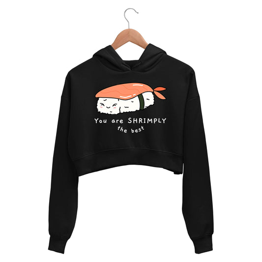 printed shrimply the best crop hoodie hooded sweatshirt upper winterwear printed graphic stylish buy online india the banyan tee tbt men women girls boys unisex black