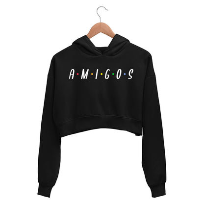 printed amigos crop hoodie hooded sweatshirt upper winterwear printed graphic stylish buy online india the banyan tee tbt men women girls boys unisex black