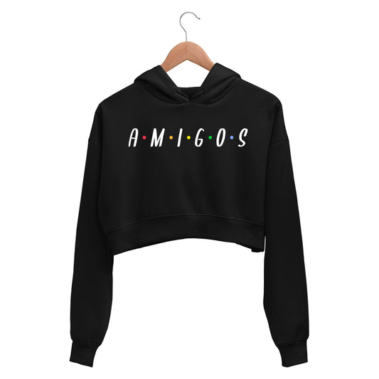 printed amigos crop hoodie hooded sweatshirt upper winterwear printed graphic stylish buy online india the banyan tee tbt men women girls boys unisex black
