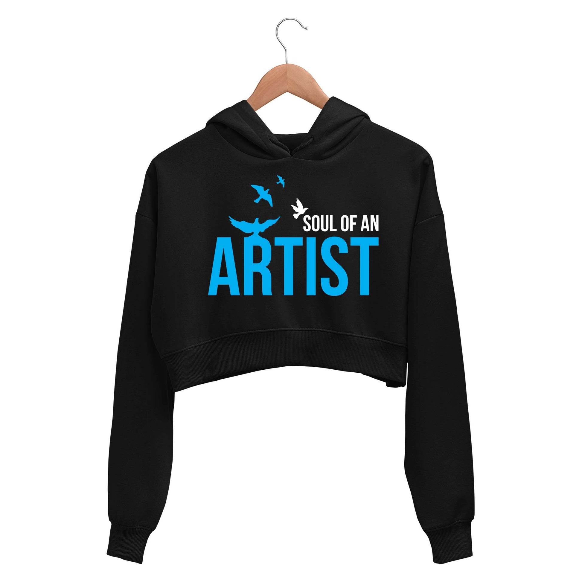 printed soul of an artist crop hoodie hooded sweatshirt upper winterwear printed graphic stylish buy online india the banyan tee tbt men women girls boys unisex black