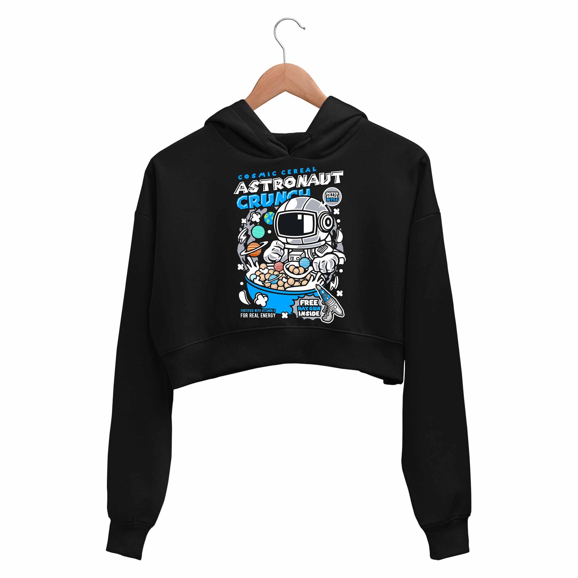 printed astro crunch crop hoodie hooded sweatshirt upper winterwear printed graphic stylish buy online india the banyan tee tbt men women girls boys unisex black