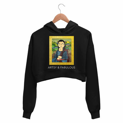 printed artsy and fabulous crop hoodie hooded sweatshirt upper winterwear printed graphic stylish buy online india the banyan tee tbt men women girls boys unisex black