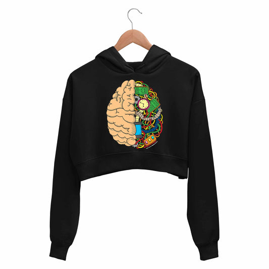 printed the brain anatomy crop hoodie hooded sweatshirt upper winterwear printed graphic stylish buy online india the banyan tee tbt men women girls boys unisex black