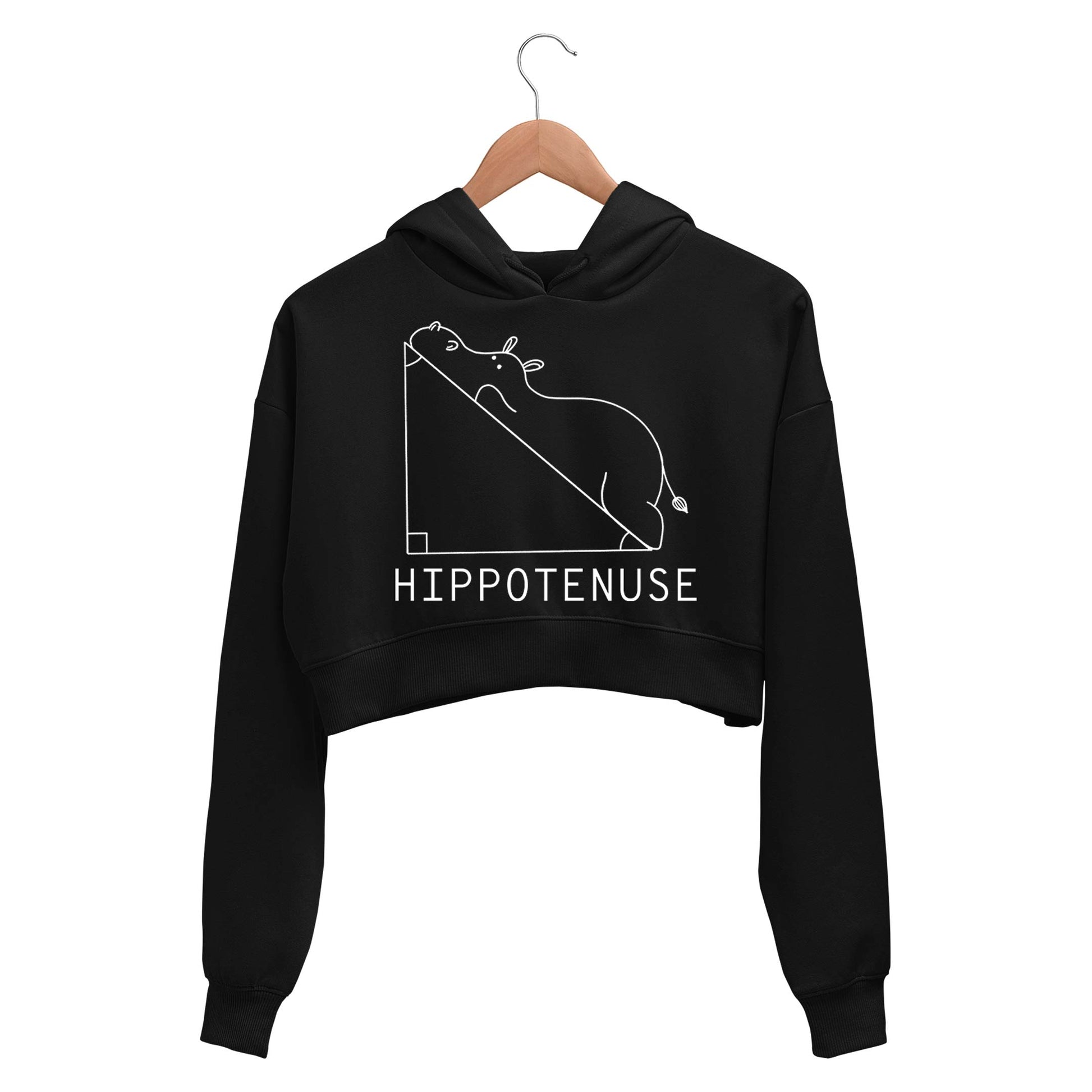 printed hippotenuse crop hoodie hooded sweatshirt upper winterwear printed graphic stylish buy online india the banyan tee tbt men women girls boys unisex black